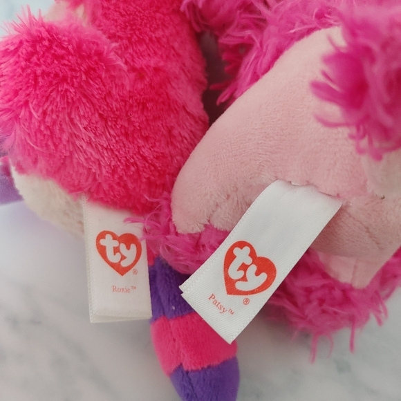 Ty beanie baby| Patsy / Roxie /& Marci pink raccoon & poodle & black teeny Dog - Picture 7 of 10